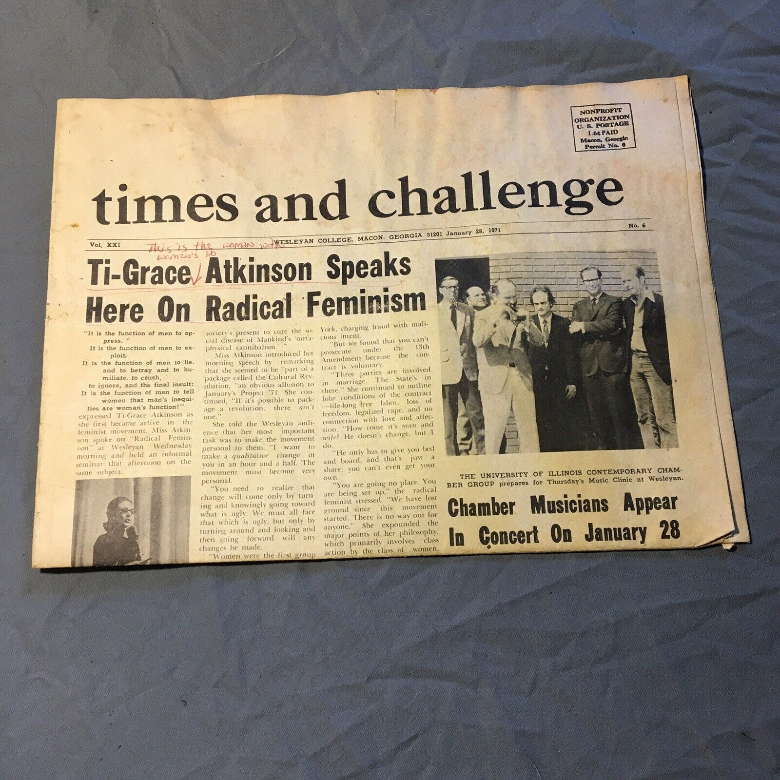 Times and Challenge Wesleyan College Newspaper Macon, GA January 28, 1971