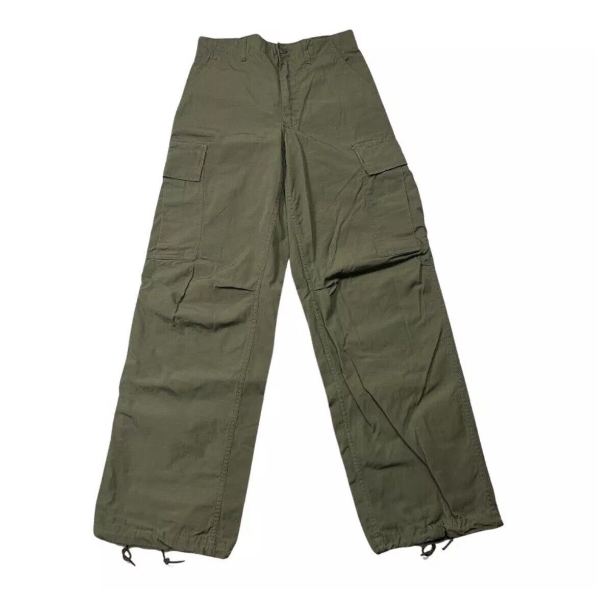 Vintage Military Pants Vietnam Tropical OG 107 Long Small 60s Olive Green Cargo
