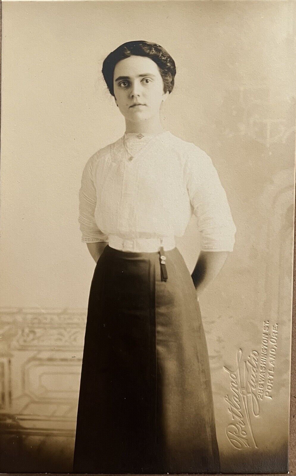 RPPC Portland Oregon Teen Girl Katie Desiata Antique Real Photo Postcard 1913