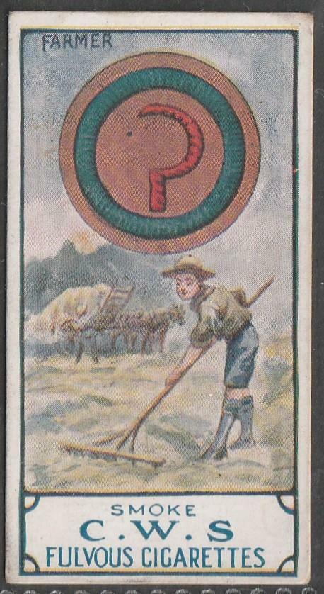 CWS Boy Scouts, Fulvous Cigarettes, 1912, No 12, Farmer (very rare)