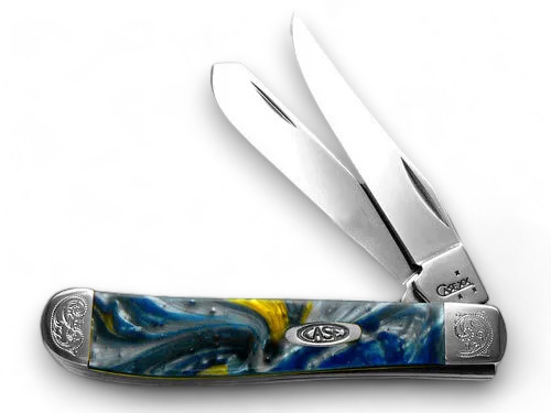 Case xx Knives Mini Trapper Sapphire Glow Genuine Corelon Stainless 9207SG NEW