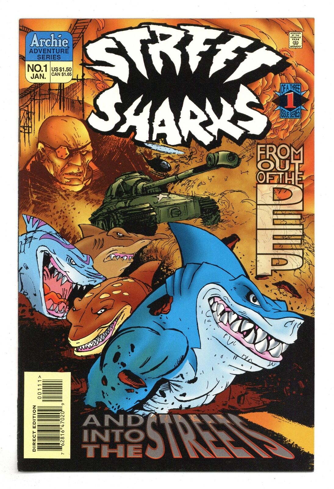 Street Sharks #1 VF 8.0 1996 01/1996