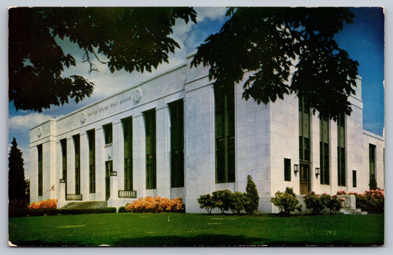U.S. Post Office, Salem, Oregon Rhododendrons c1950s Vintage Postcard