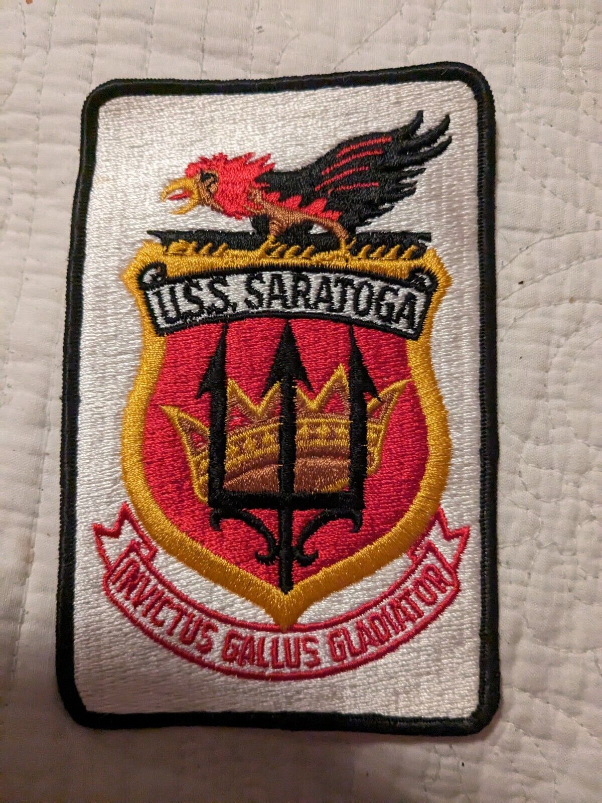 U.S.S. Saratoga Embroidered Patch 6 in x 4 in