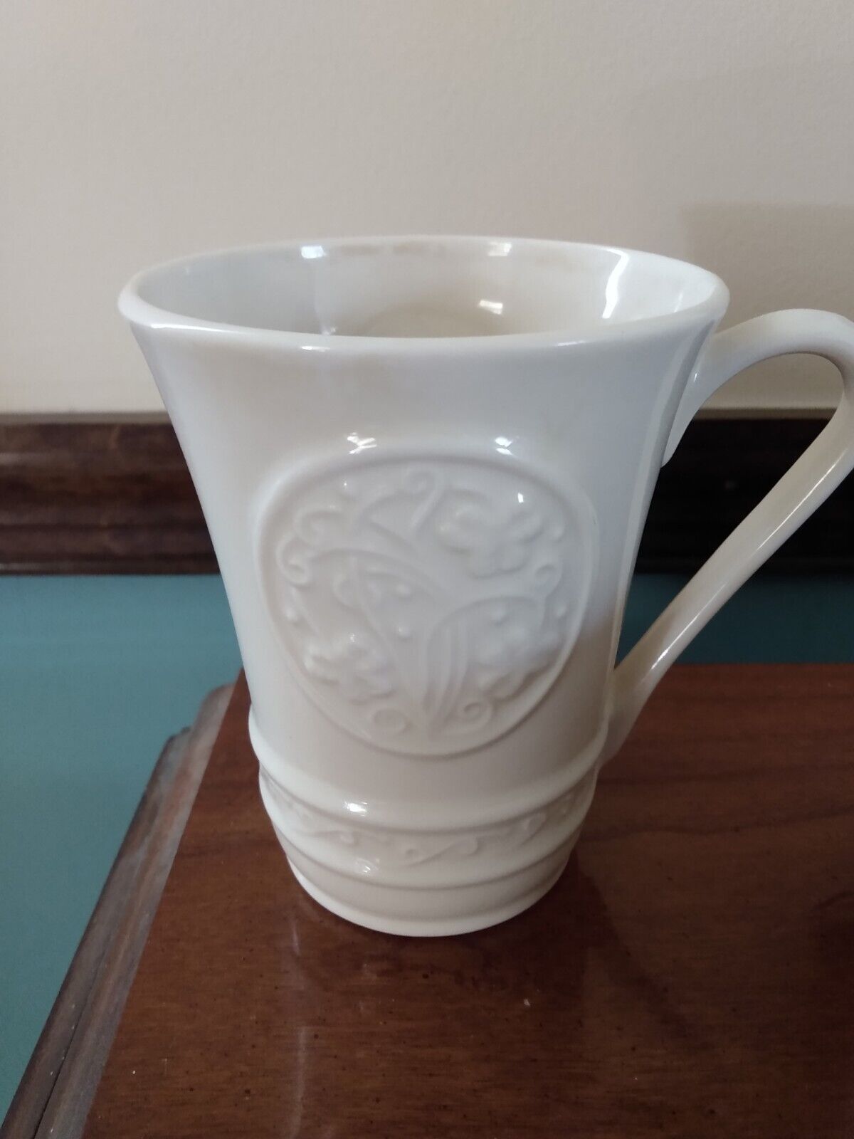 Belleek Coffee Tea Mug Cup Celtic Off White Made In  Ireland Irish Parian China