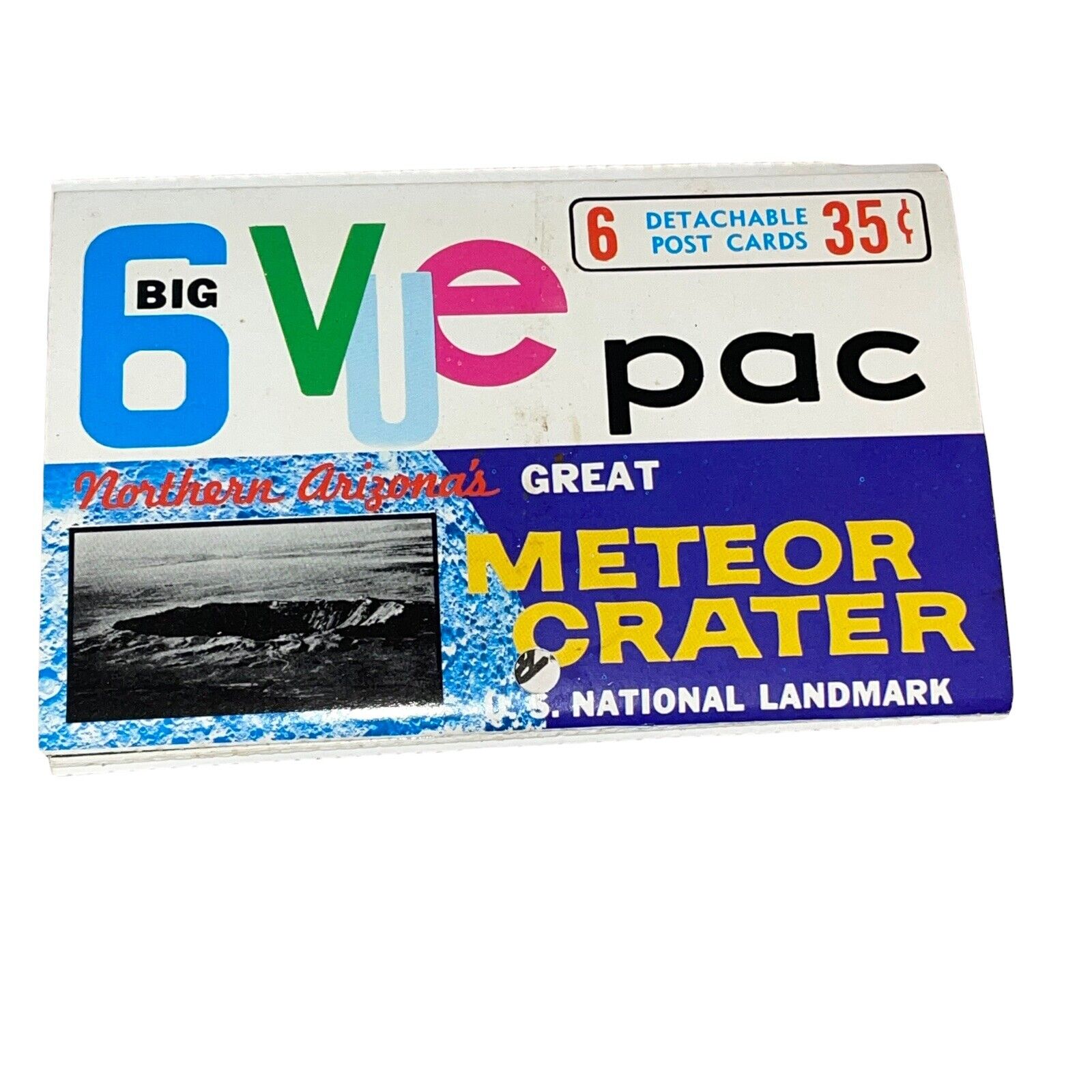 Big 6 Vue Pac Northern Arizonas Great Meteor Crater 6 Detachable Post Cards
