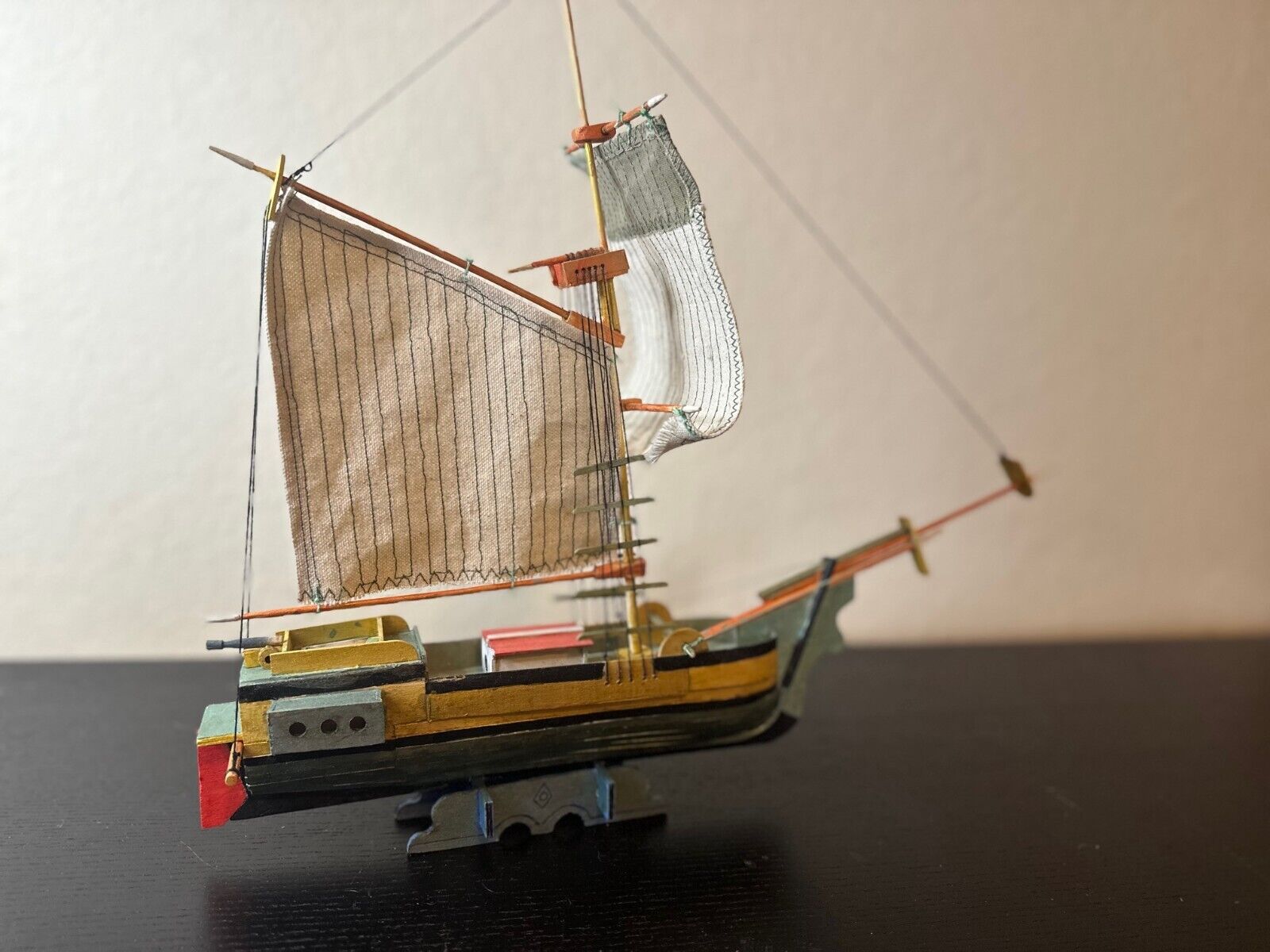 Handcrafted Wooden Model Ship Green Prince  1787