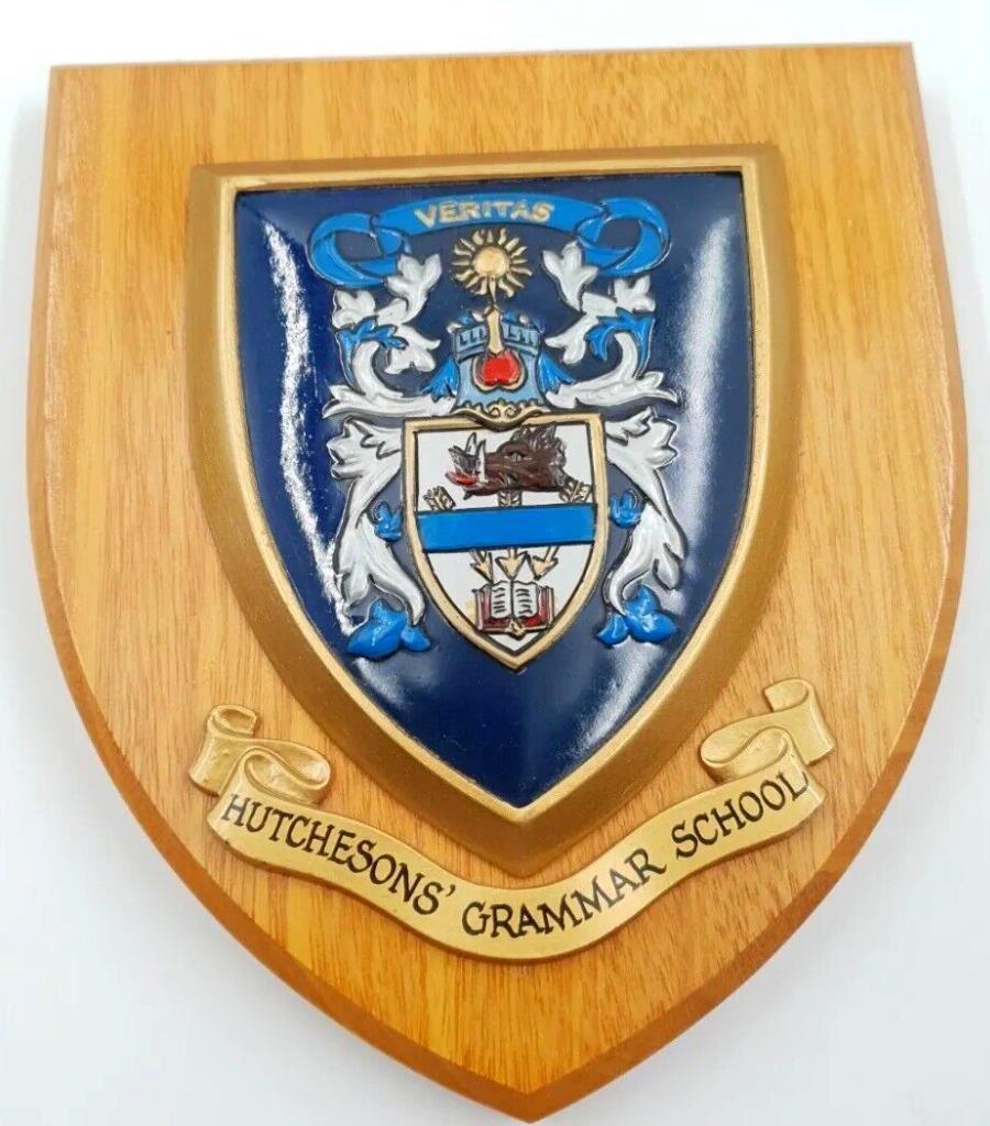 Vintage Hutchesons Grammar School University  Crest Shield Plaque cz