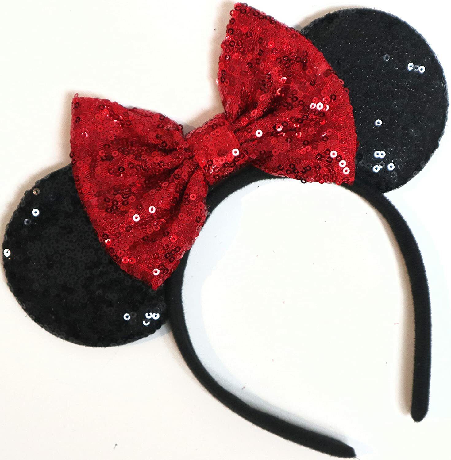 Red Minnie Mouse Ears Headband Disneyland Disneyworld classic red  HANDMADE