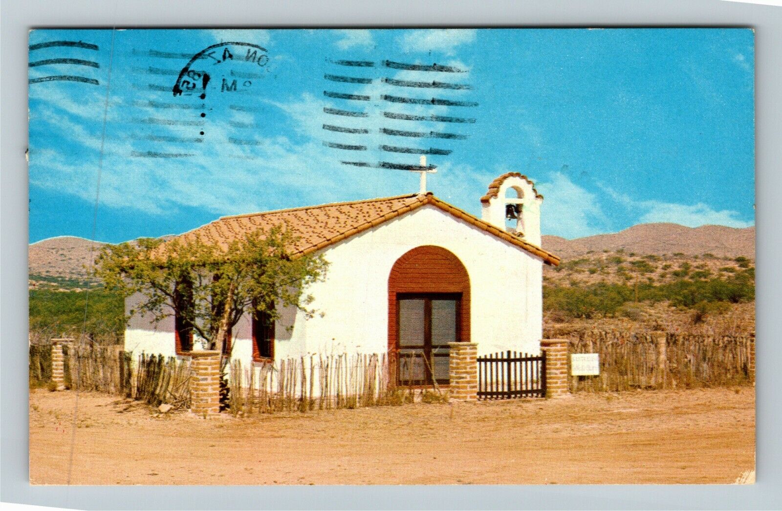 Sasabe AZ-Arizona, Santa Elena Catholic Church, Desert, c1987 Vintage Postcard