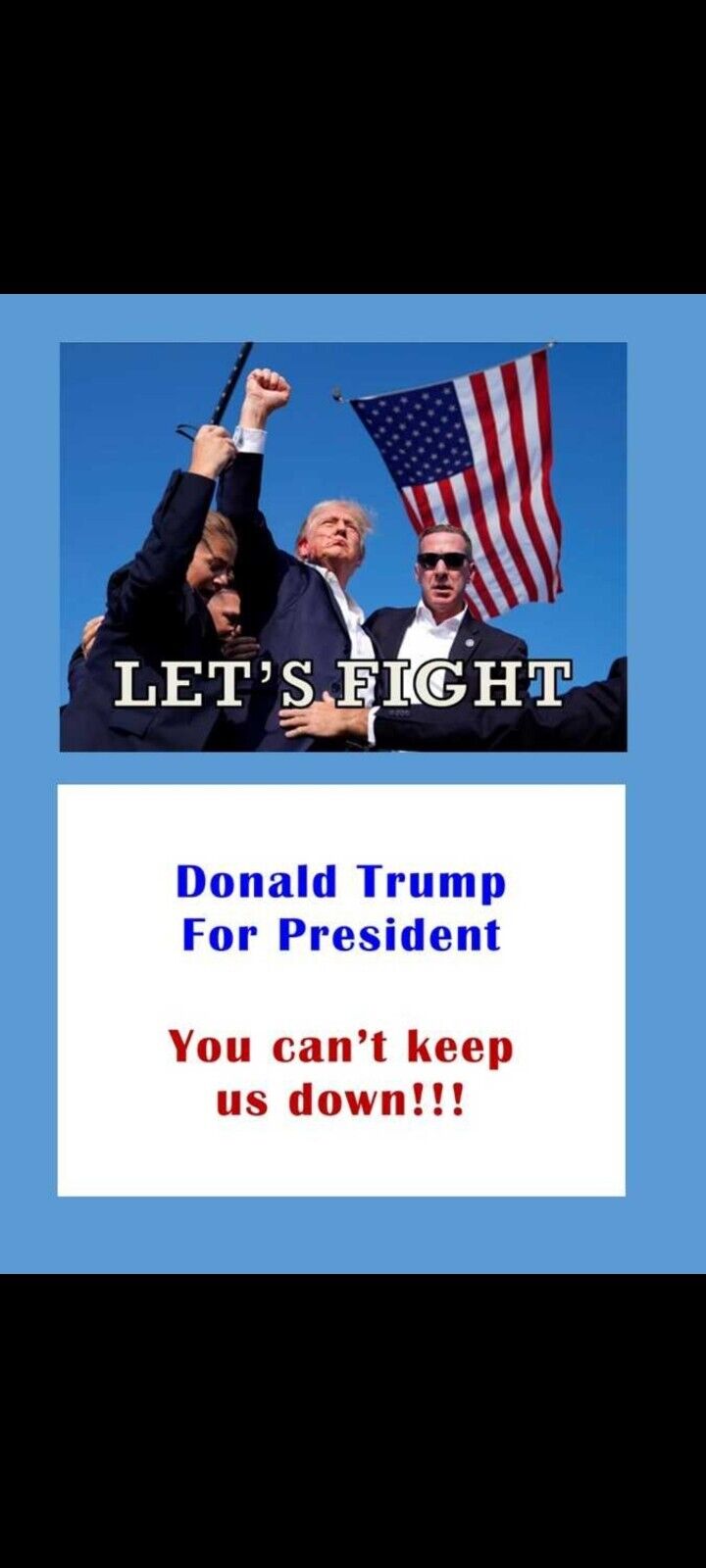 DONALD TRUMP LET'S FIGHT LIMITED EDITION TRADING CARD 