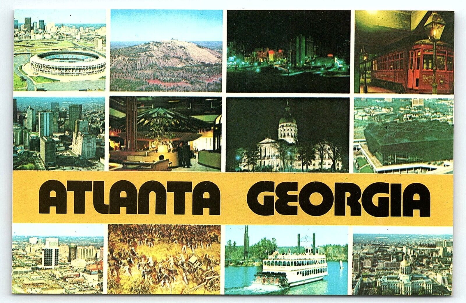 1960s ATLANTA GEORGIA MULTI-VIEW HOTELS RESTAURANTS ATTRACTIONS POSTCARD P4877