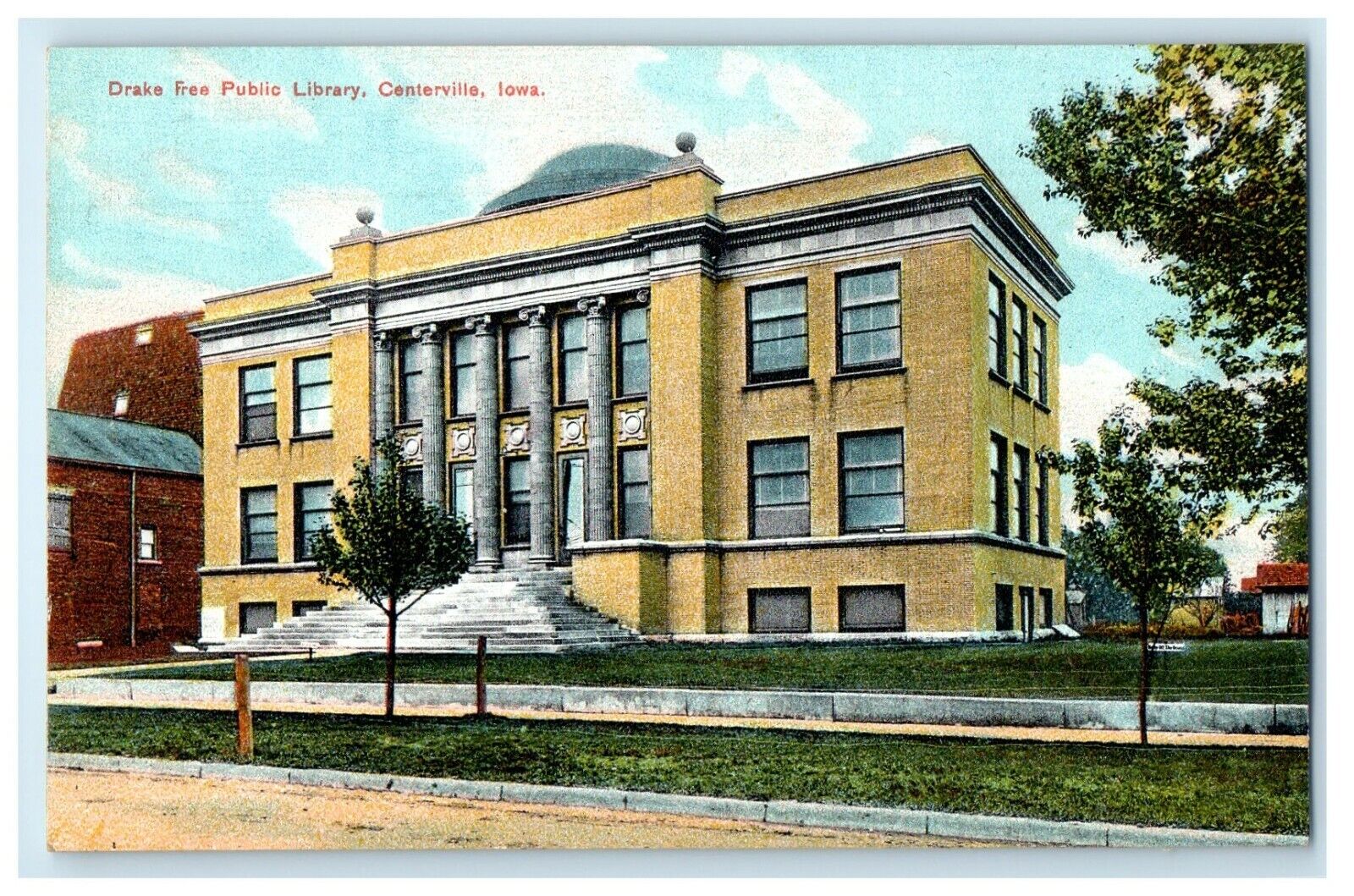 c1910's Drake Free Public Library Centerville Iowa IA Unposted Antique Postcard