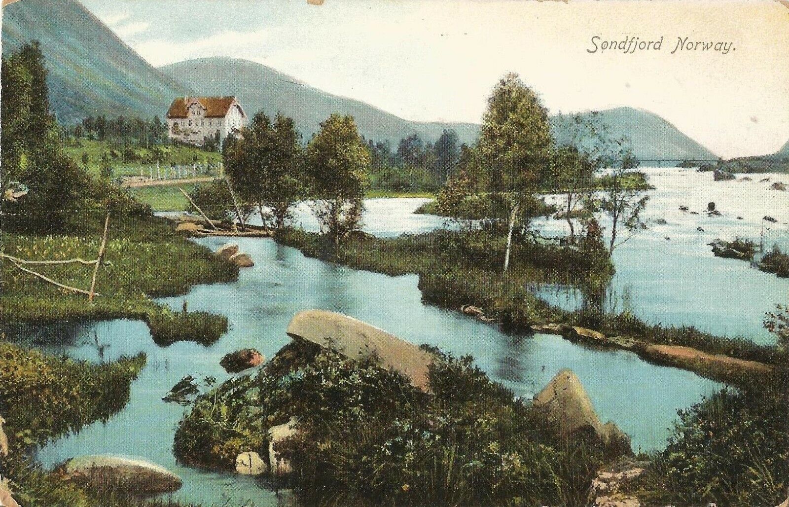 Postcard Norway Sondfjord Vestland County 1908-14 Printed in Germany Unused