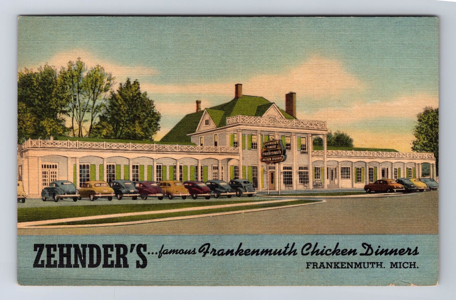 Frankenmuth MI-Michigan, Zehnder's Famous Chicken Dinners, Vintage Postcard