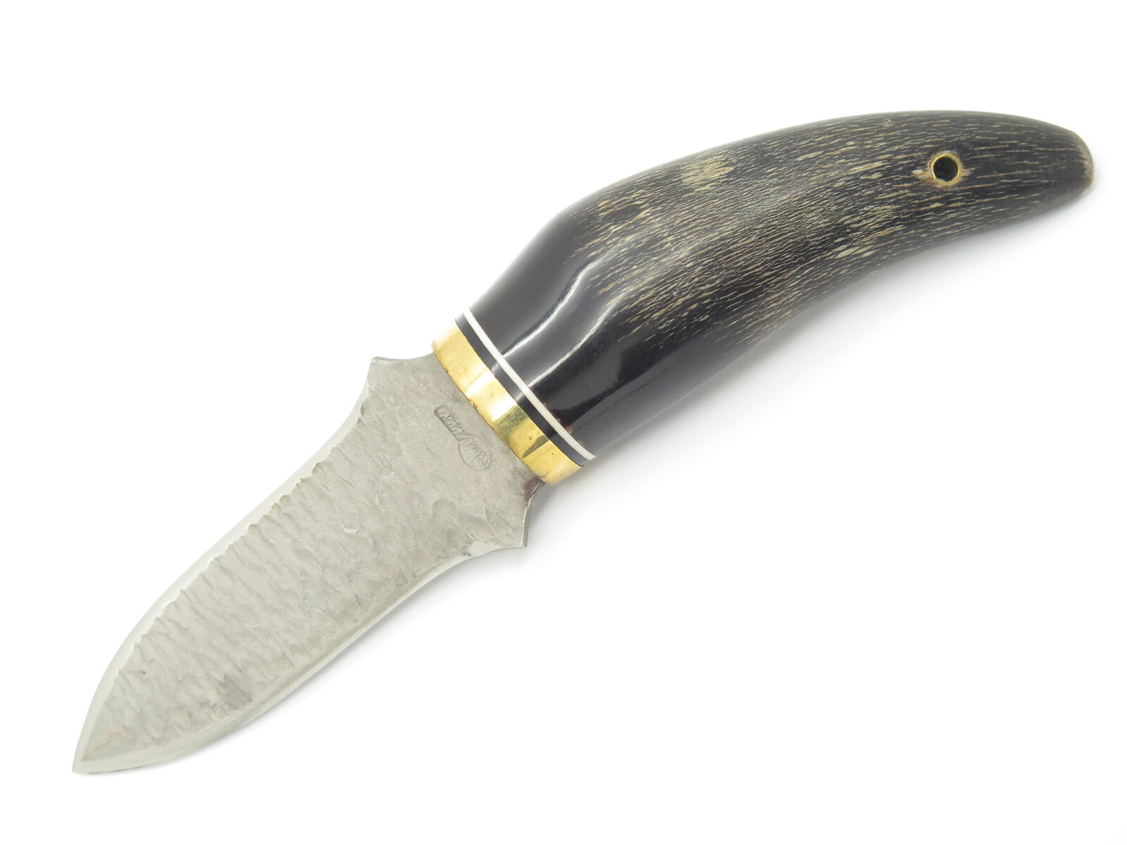 Vtg United UC740 Flinthorn Seki Japan Chip Flint Buffalo Horn Fixed Dagger Knife