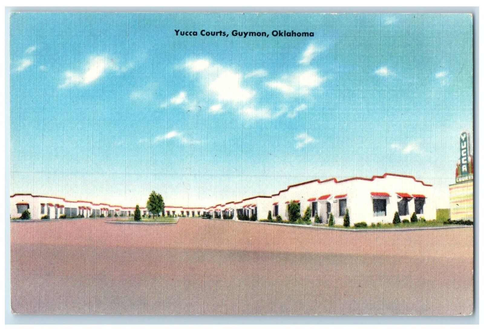 c1950's Yucca Courts Motel Guymon Oklahoma OK Unposted Vintage Postcard