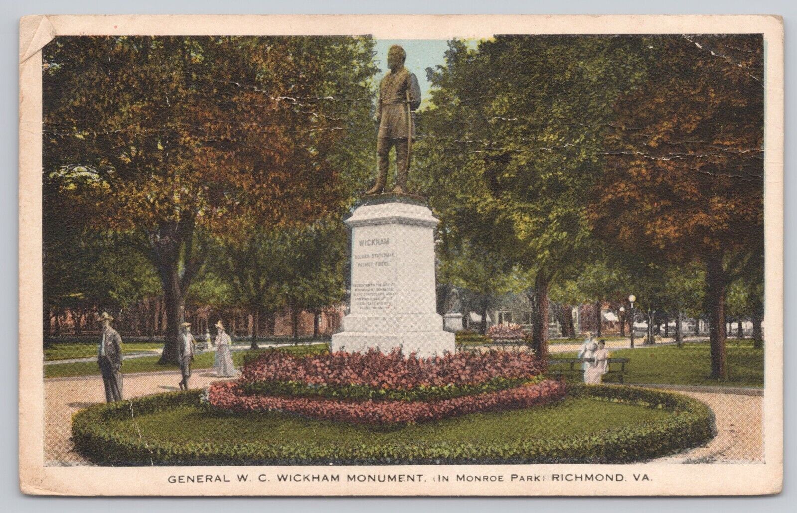 Richmond Virginia, General W.C. Wickham Confederate Monument, Vintage Postcard