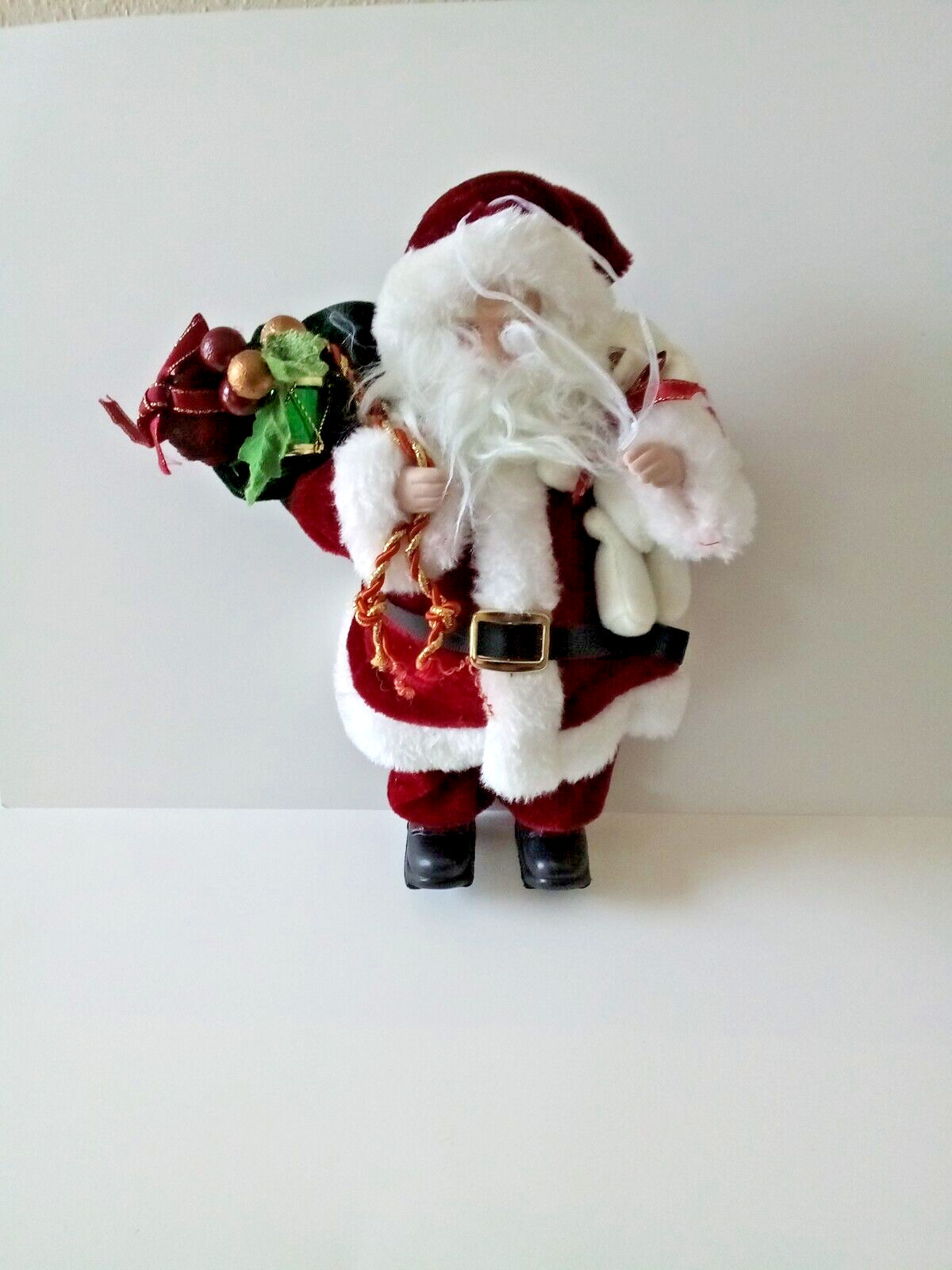 Vintage Santa Figurine Plush Christmas Cozy Traditional Santa