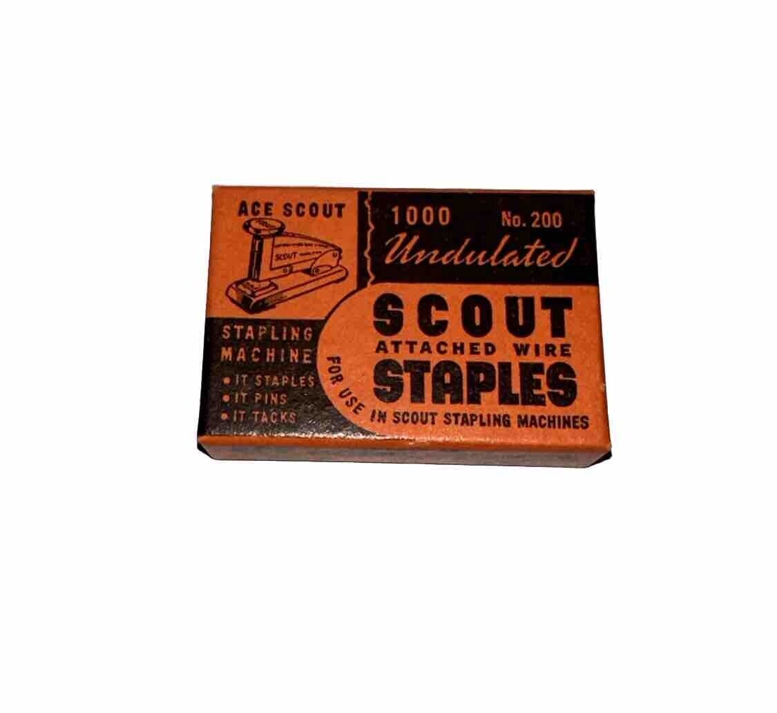 Vtg. Ace Scout Staples No. 200 Box 1000 Undulated. NOS