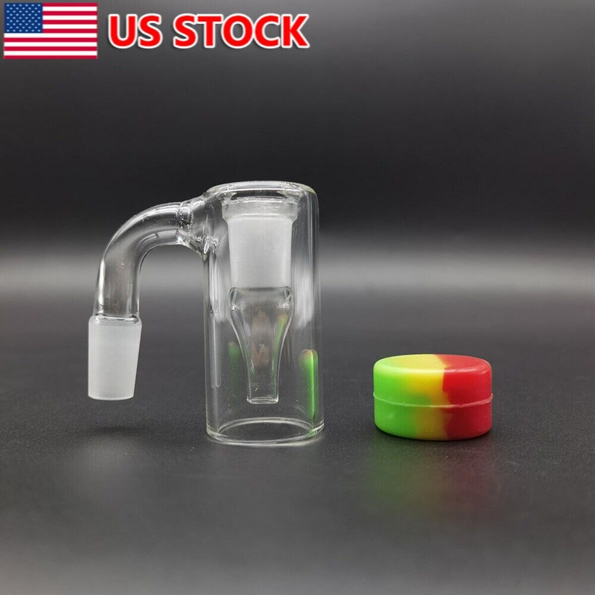 1x 90° Glass Ash Catcher Glass Hookah Attachment for Water Pipe Smoking Bong USA