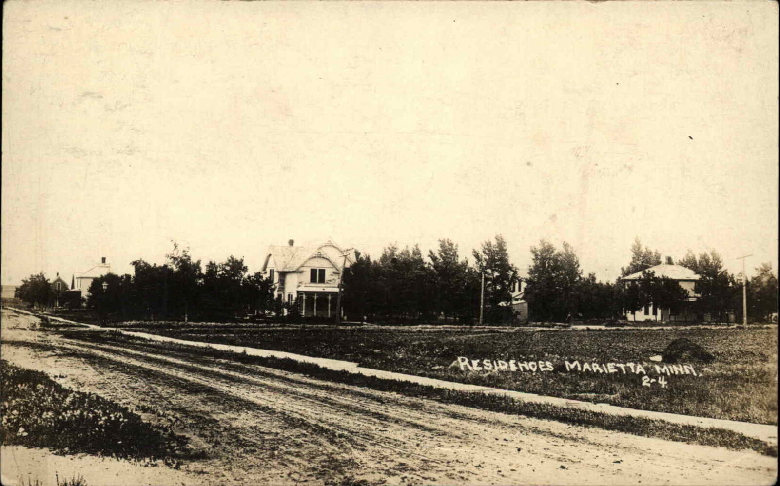 Marietta MN Residences Houses c1910 Real Photo Postcard