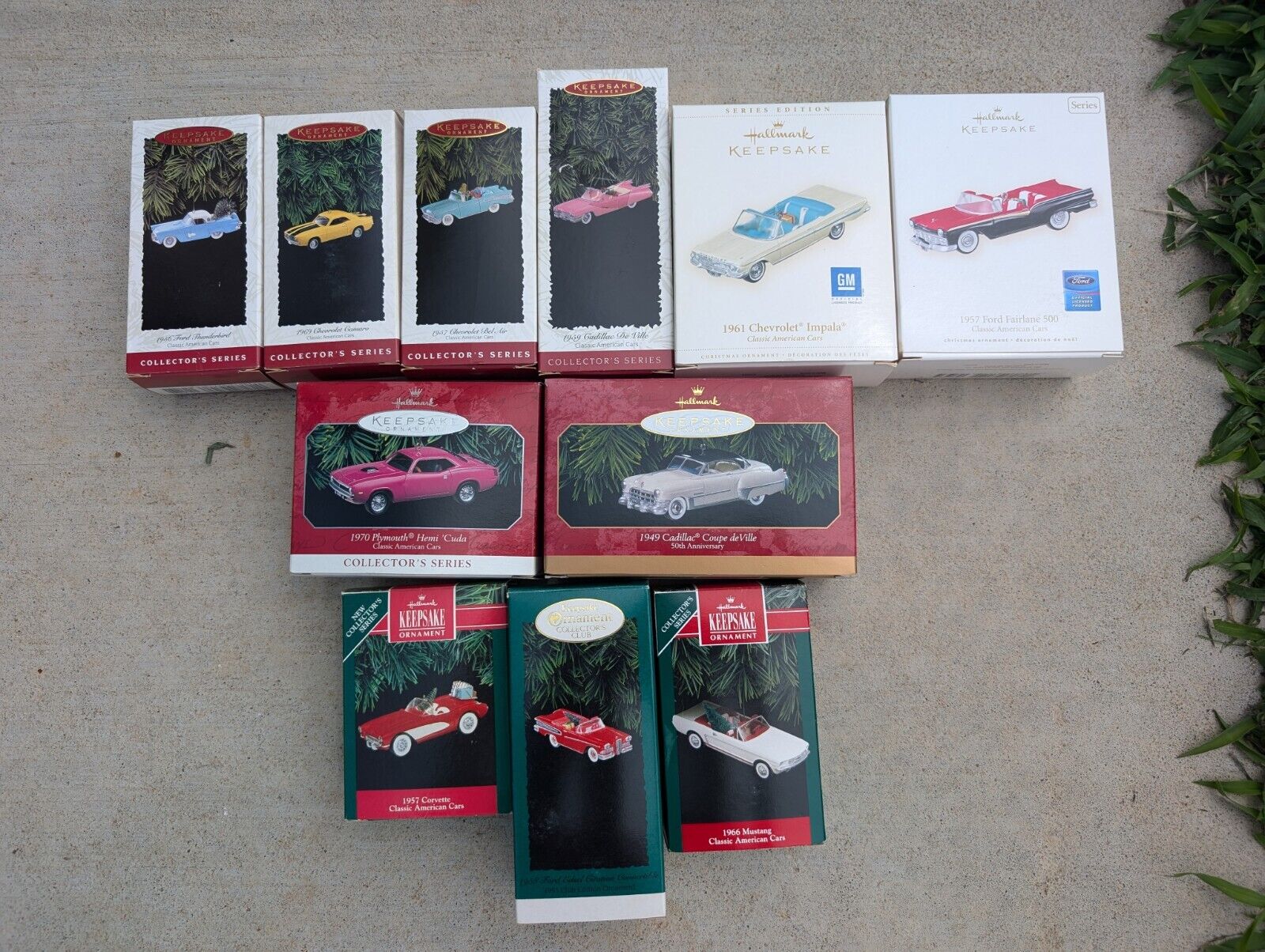Vintage Hallmark Car Ornament Lot of 11 With BOXES Christmas