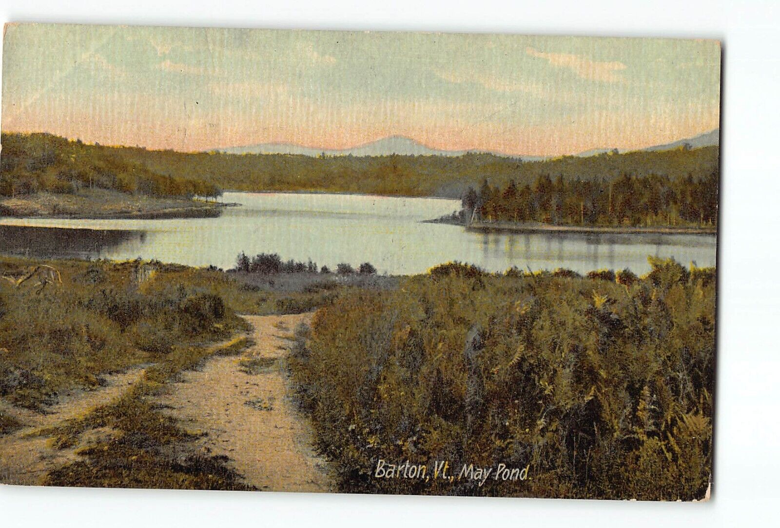 Old Vintage Postcard of Barton Vermont  May Pond