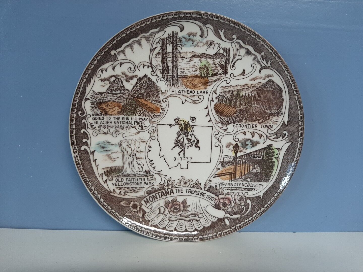 Vtg Montana Collectors Souvenir Plate 9 Inches