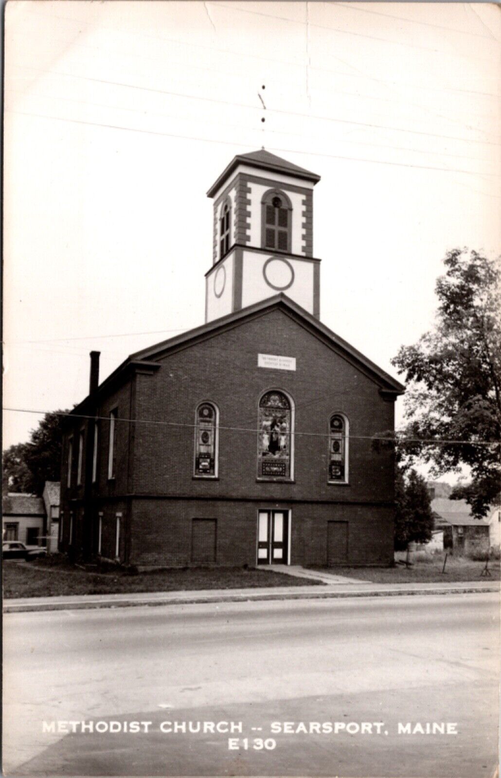 Real Photo Postcard Methodist Church in Searsport, Maine