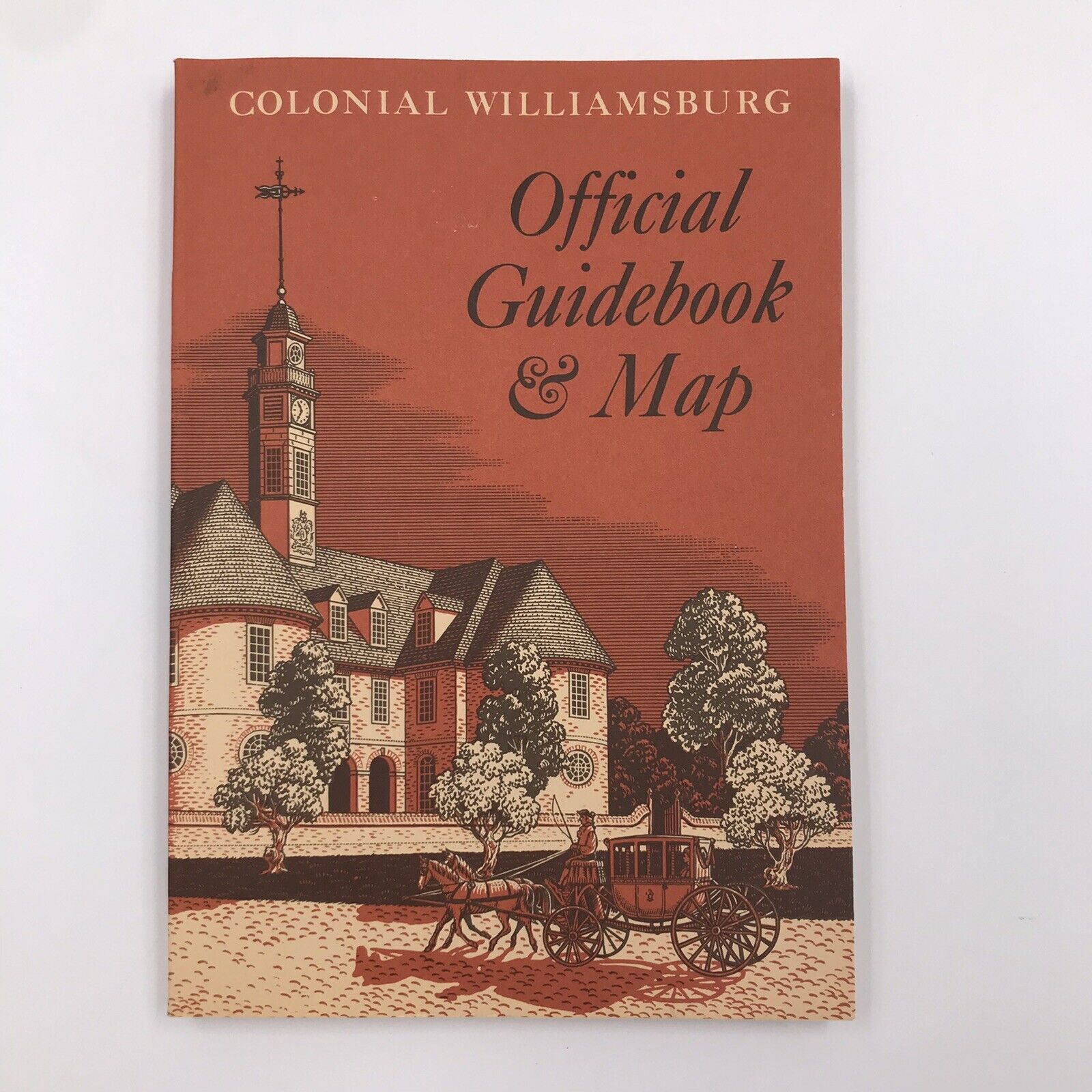Vintage 1972 Colonial Williamsburg Official Guidebook - Retro Paperback Map Book