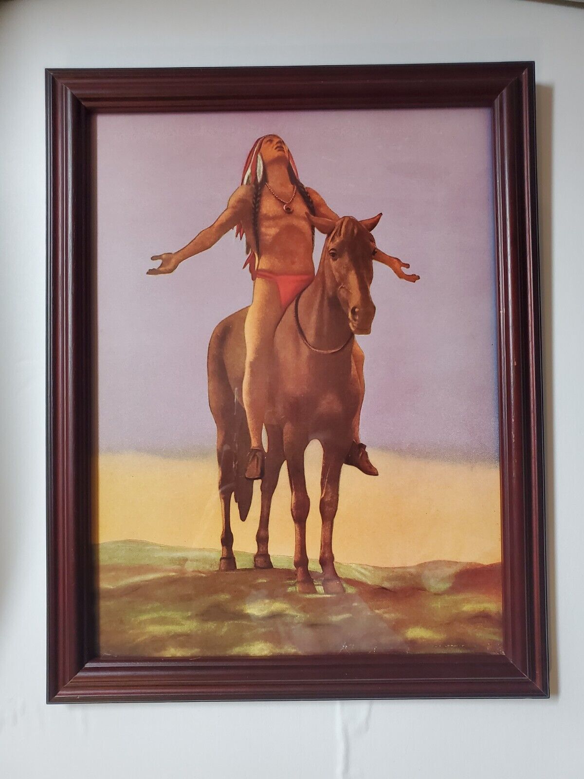  Vintage lithograph Native American Print End Of The Trails 