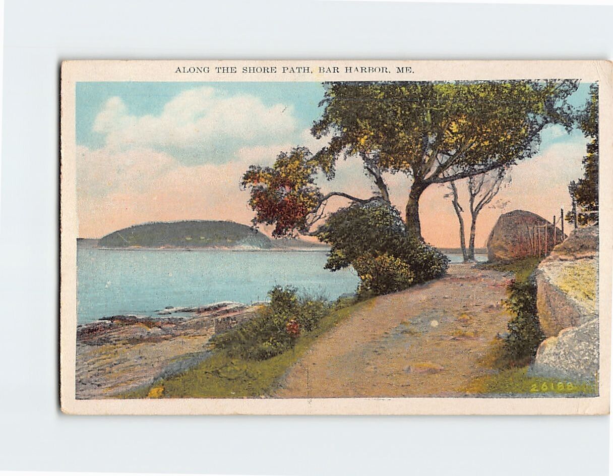 Postcard Along the Shore Path Bar Harbor Maine USA