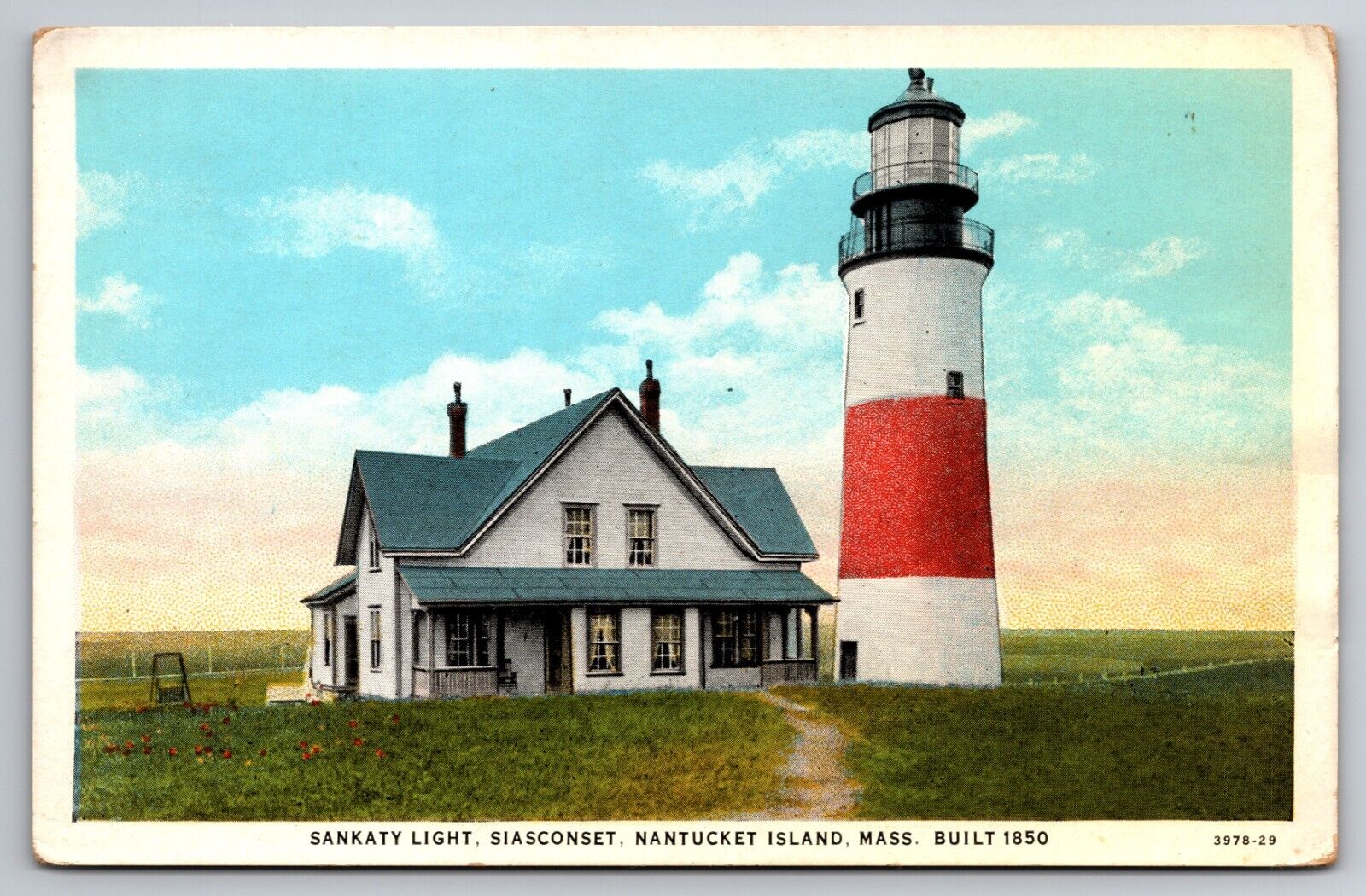 Sankaty Light House Siasconset Nantucket Island Massachusetts c1920 Postcard