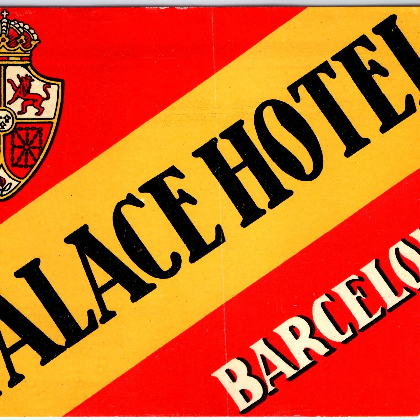 c1930s Barcelona, France Luggage Label Palace Hotel Decal 2C