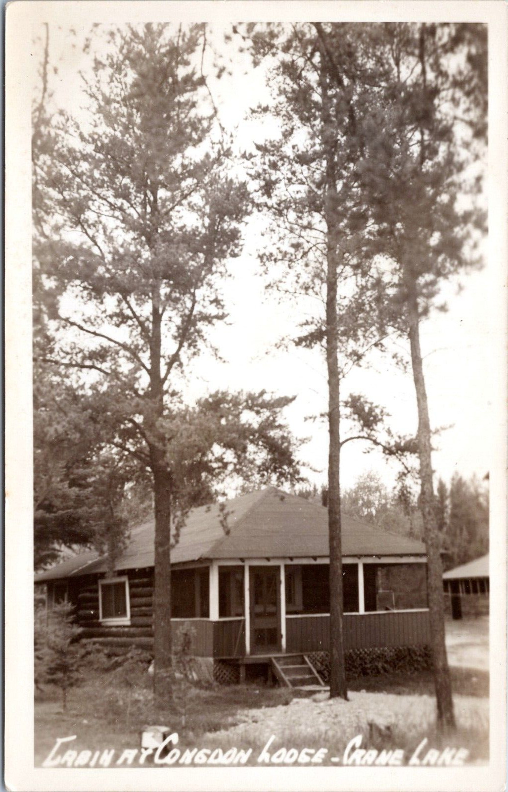 RPPC Cabin, Congdon's Gateway Lodge, Crane Lake Minnesota - Real Photo Postcard