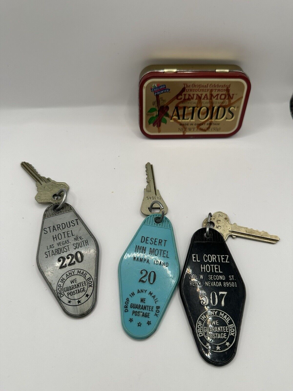 Lot Of 3 Vintage Hotel Keys 