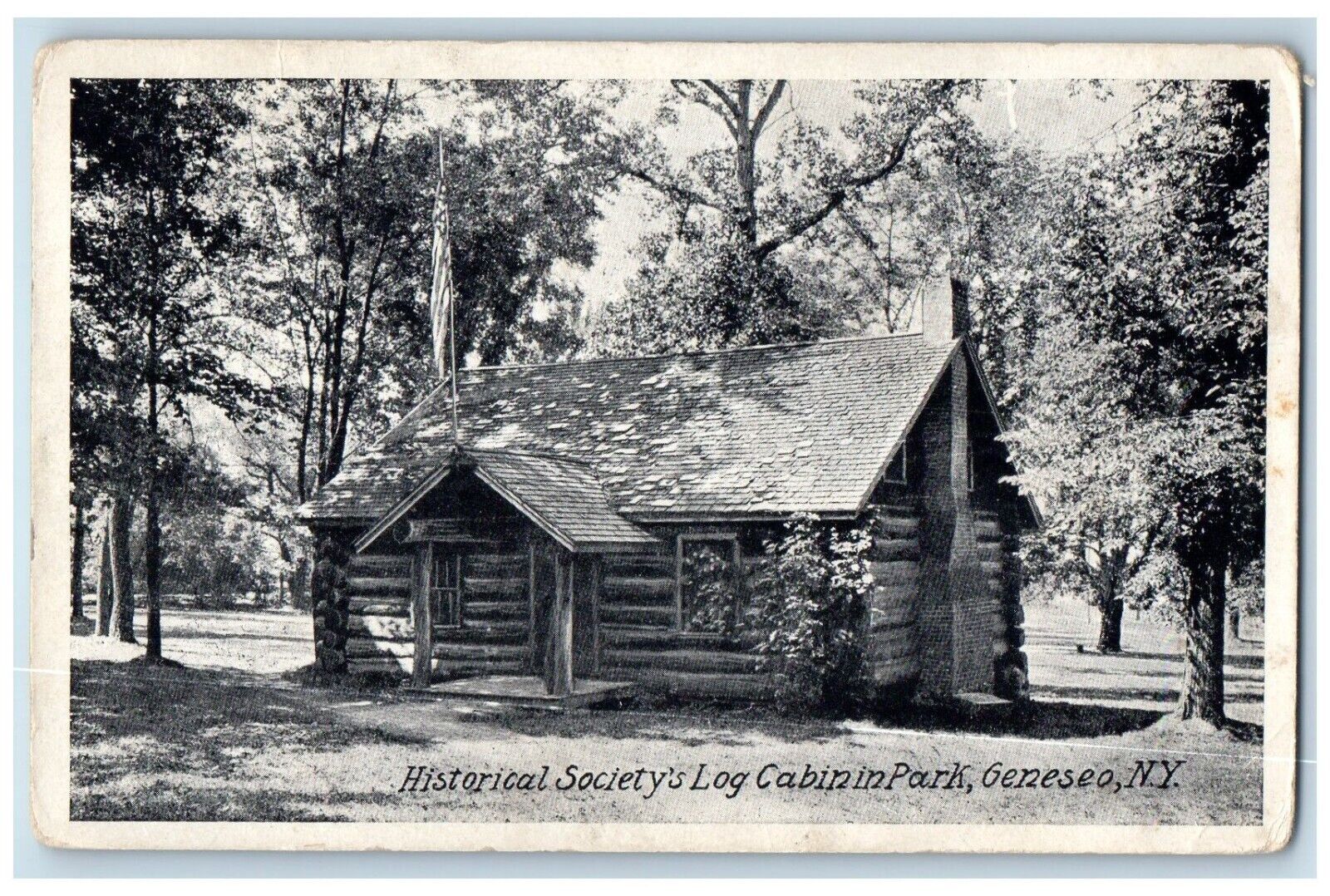 c1930's Historical Society Log Cabin In Park Geneseo New York NY Postcard