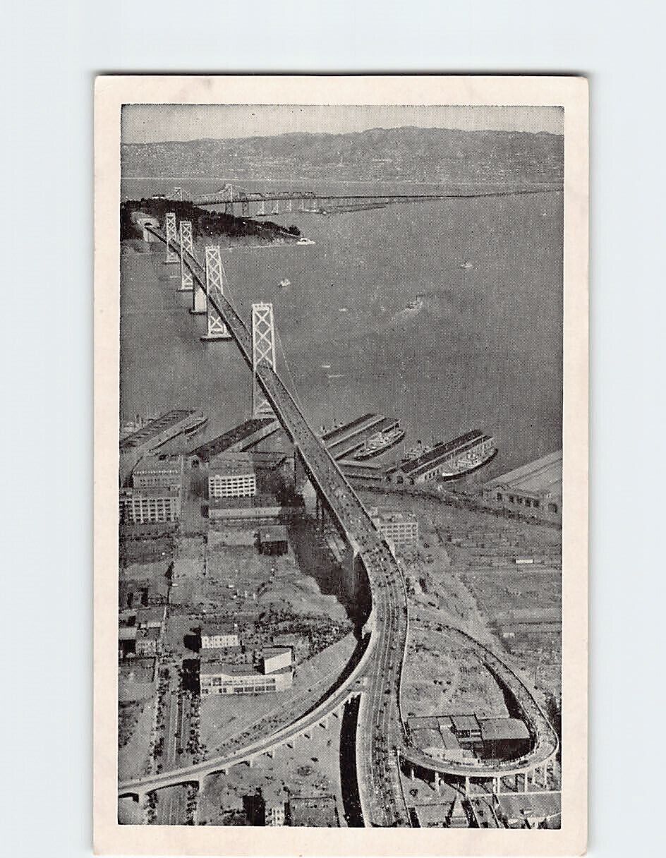 Postcard View of the San Francisco-Oakland Bay Bridge California USA