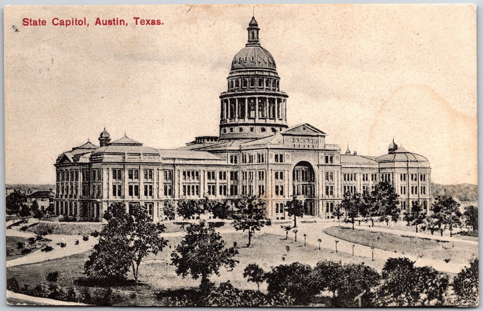 1909 State Capitol Austin Texas TX Government Office Building Posted Postcard