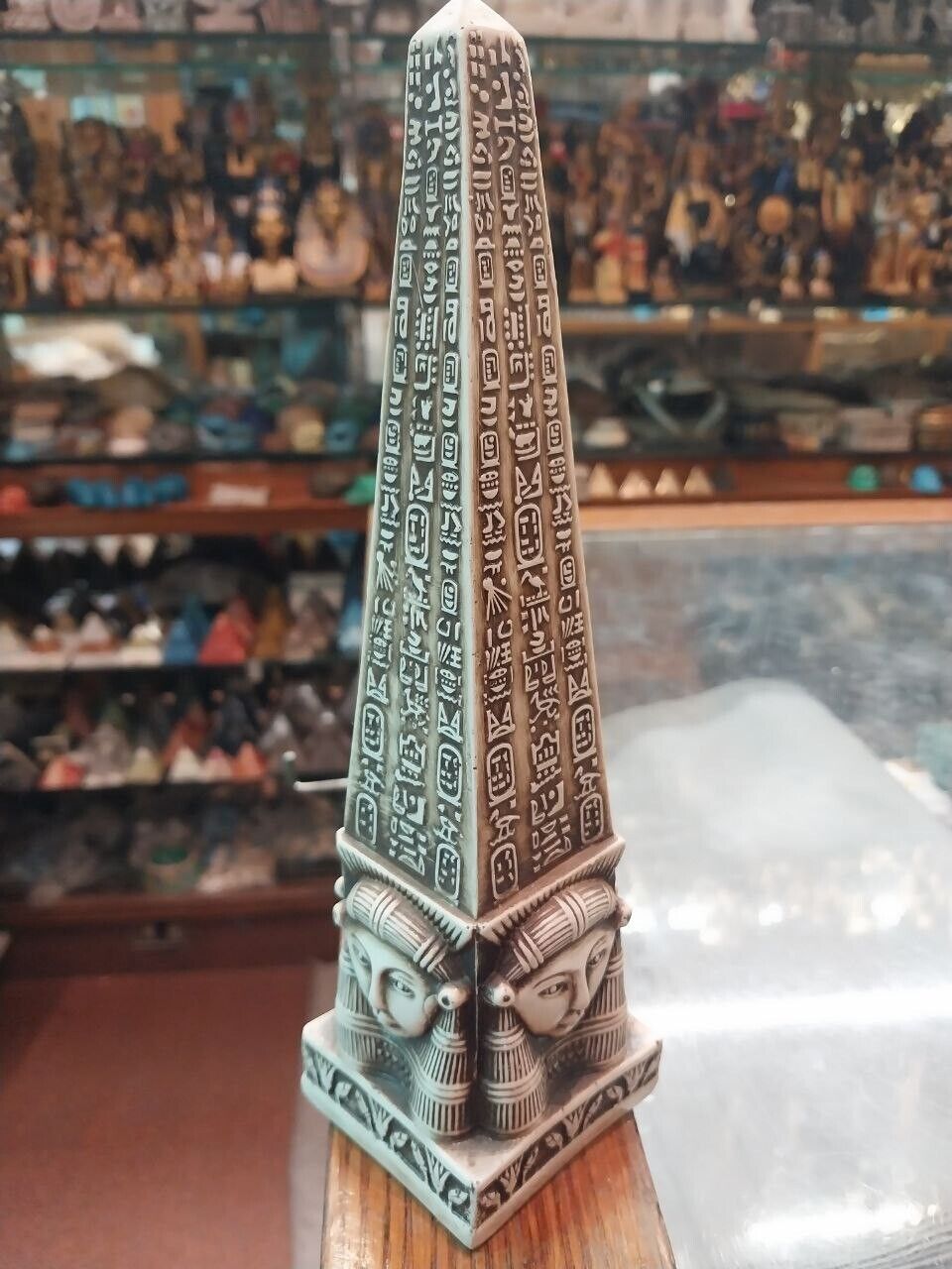 Unique Egyptian Handmade Replica of Hathor Obelisk Hand made Inscriptions