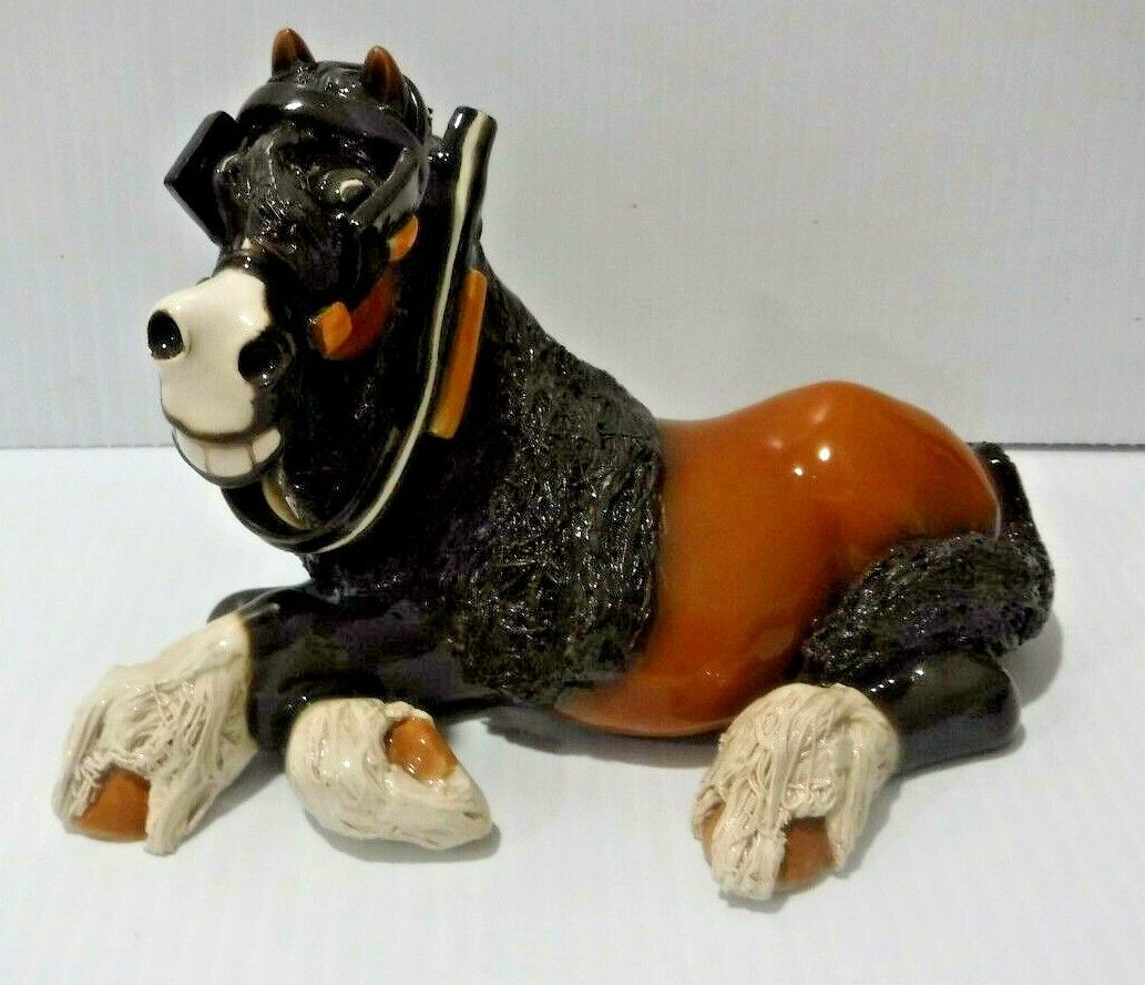 Cheval Heavy Horse Ceramic Handcrafted Comical Collectible 5In. X 7 In. Figurine