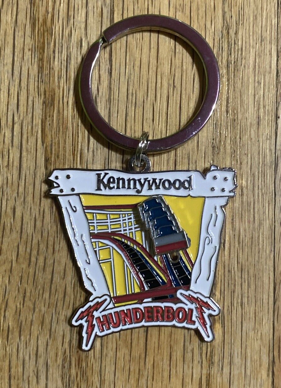 Kennywood Park , Thunderbolt Roller Coaster Keychain, Movable Coaster, New