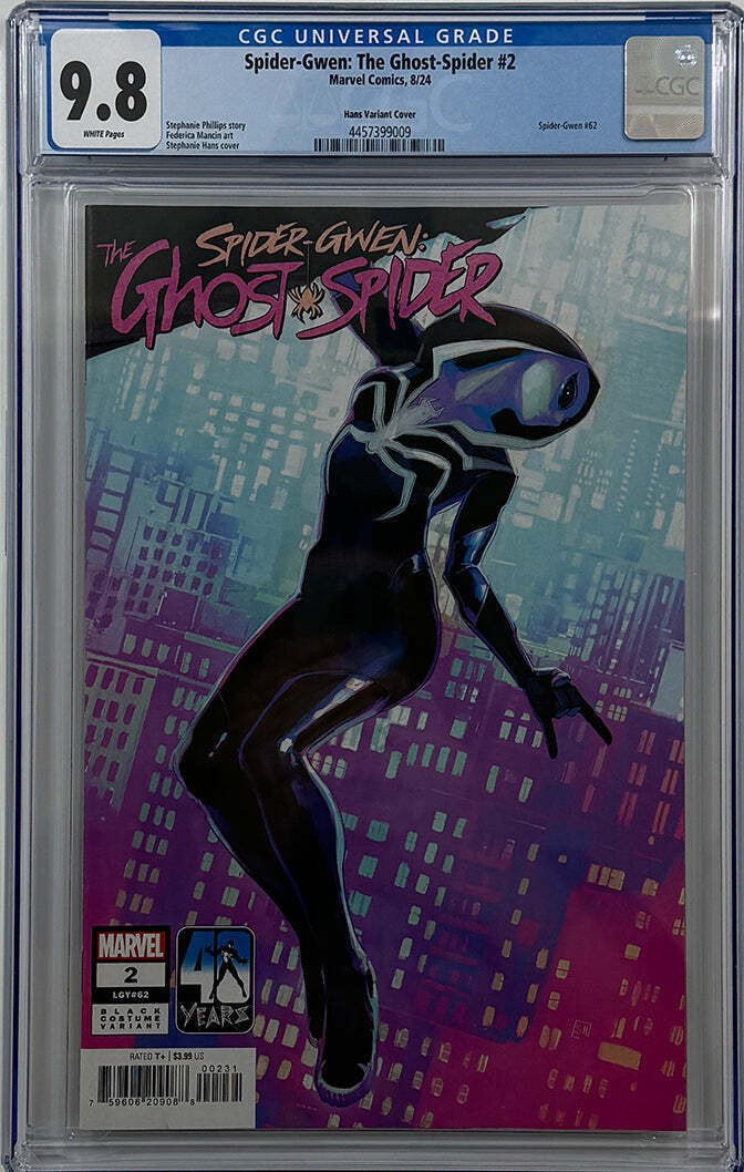 SPIDER-GWEN: THE GHOST-SPIDER #2 | HANS BLACK COSTUME VARIANT | CGC 9.8