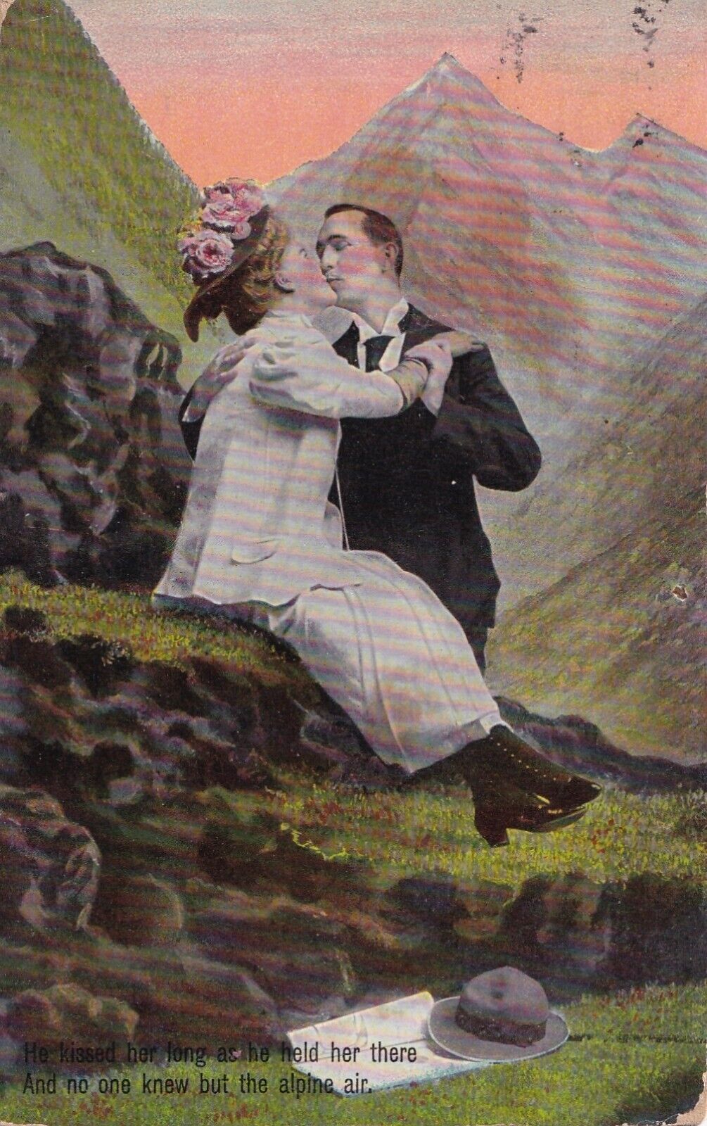 Antique Victorian Postcard Greeting Card Humor Love No Pne Knew 1909 A0
