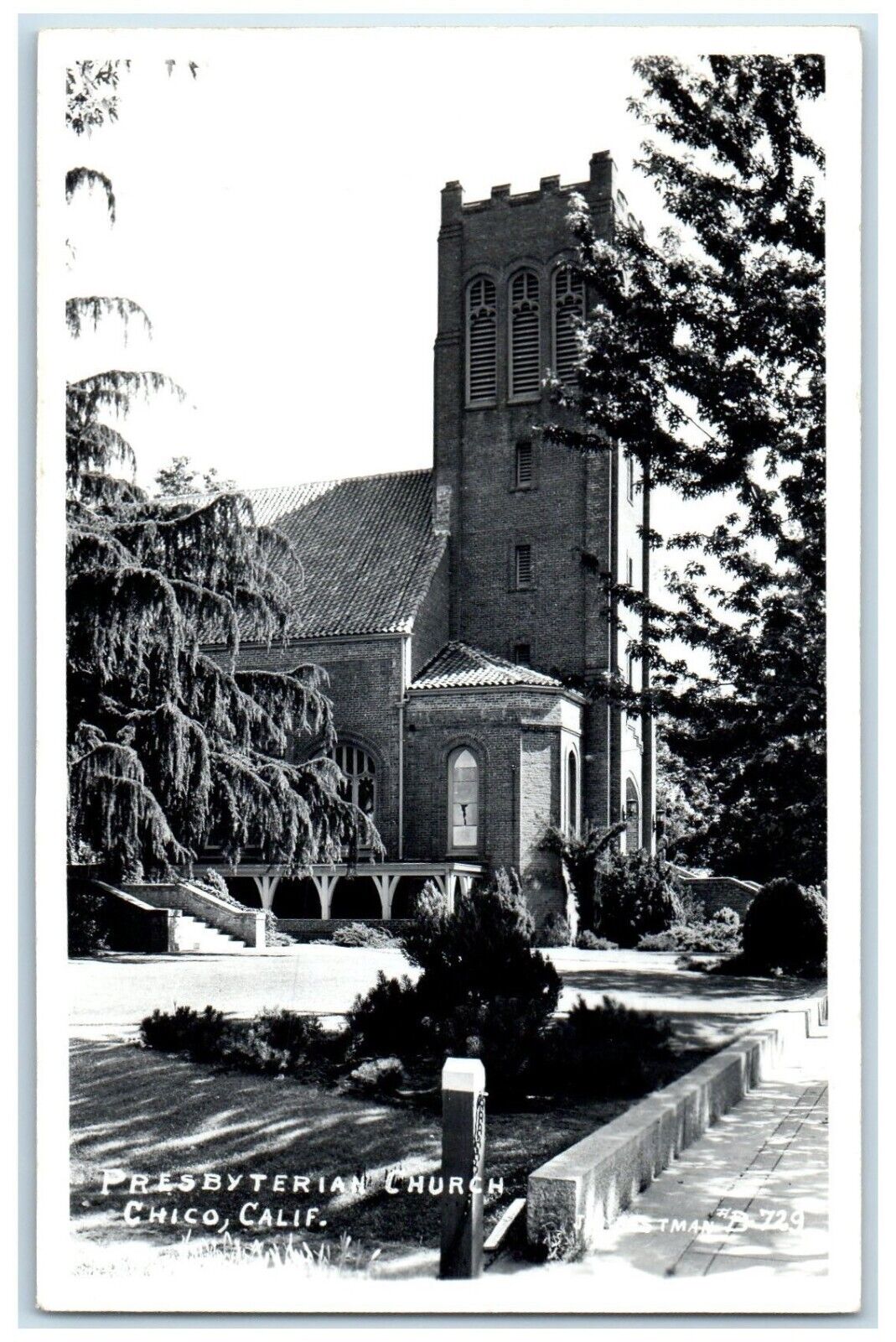 c1940's Presbyterian Church Chico California CA RPPC Photo Vintage Postcard