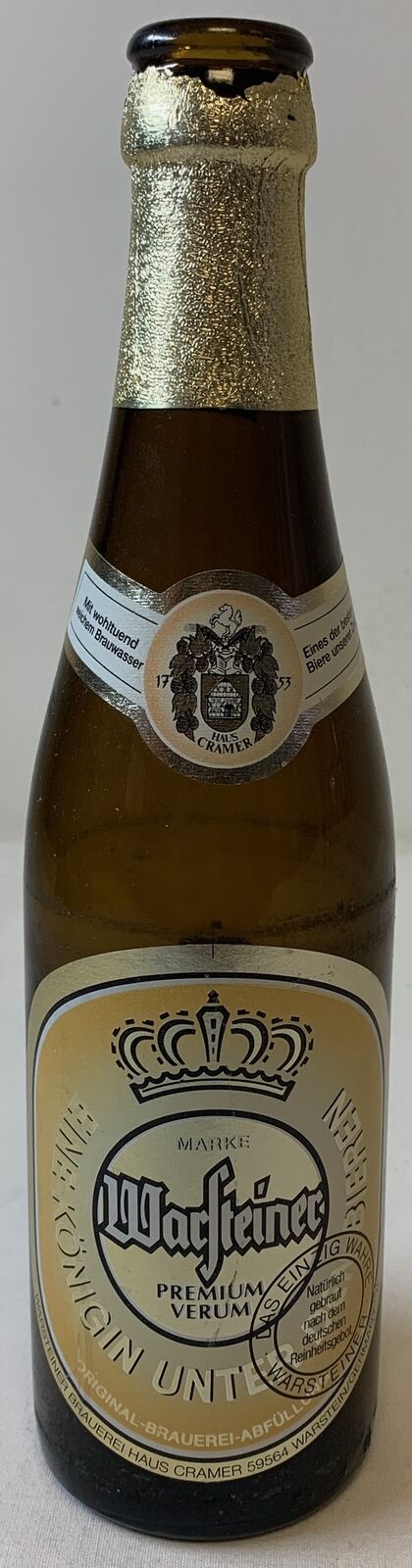 1995 WARSTEINER German beer bottle with label