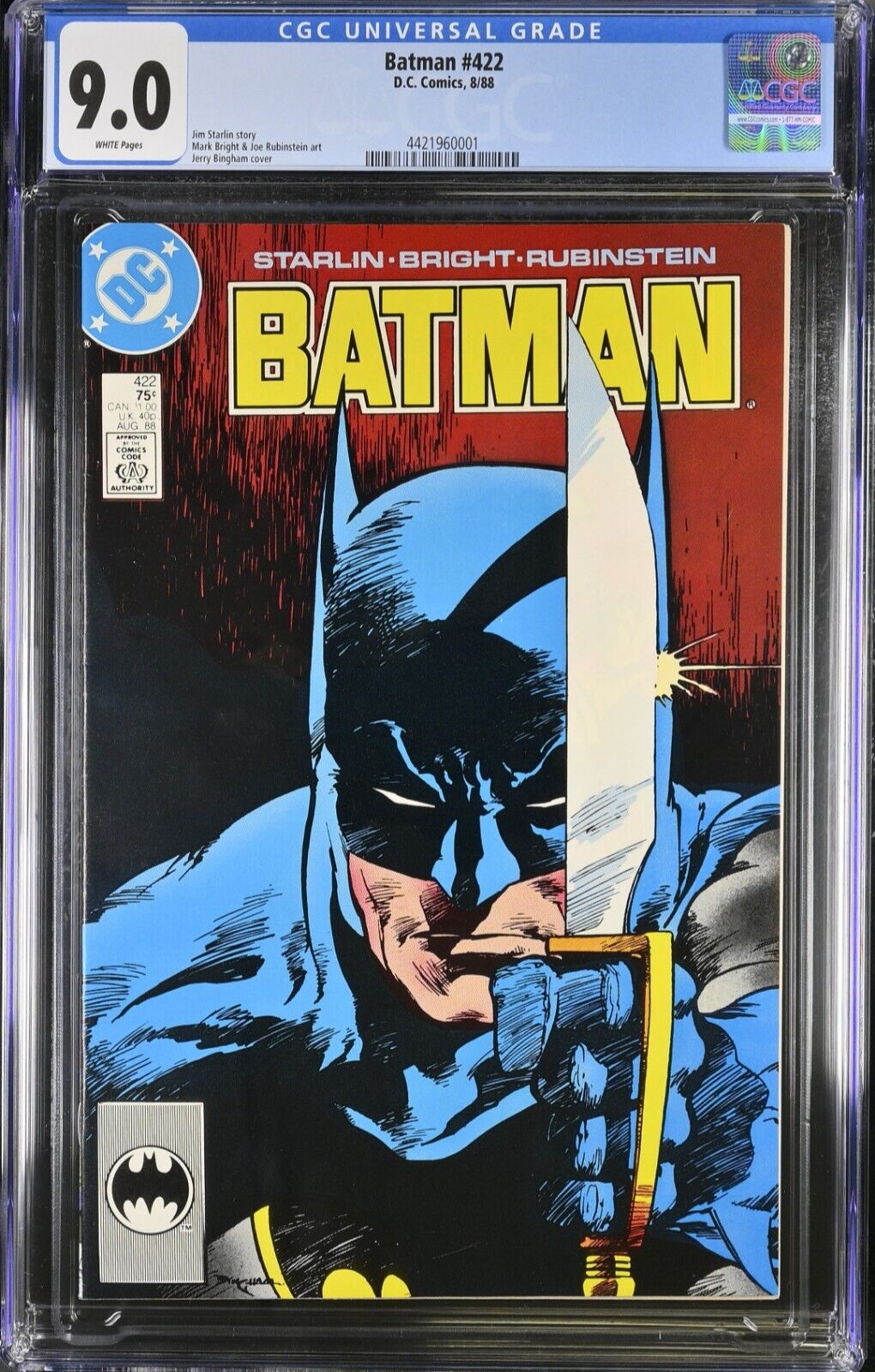 Batman #422 CGC 9.0 WP (1988) - Jerry Bingham Cover