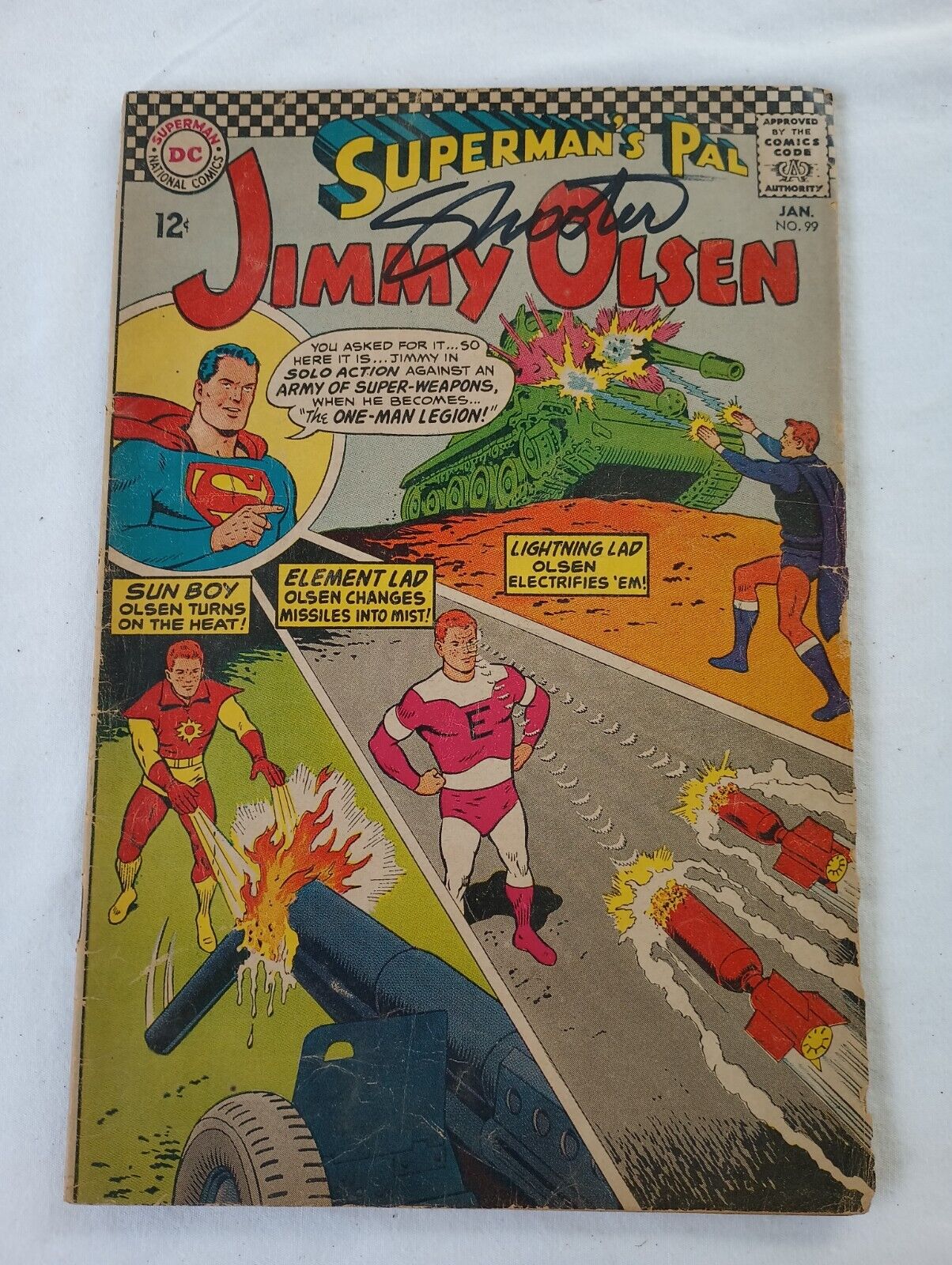 Superman's Pal Jimmy Olsen #99 (GVG) DC Comics 1967 signed Jim Shooter (writer)