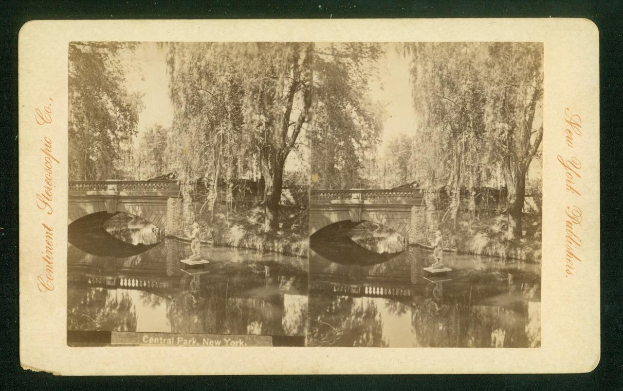 b310, Continent Stereoscopic Co Stereoview - Stone Bridge, Central Park, c1870's